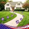Patriotic Reflective Pinwheels 12 Pack - Red White and Blue American Flag Wind Spinners for 4th of July Decorations, Memorial Day Garden Decor, Outdoor Windmills with Sturdy Wooden Stakes for Yard & Lawn